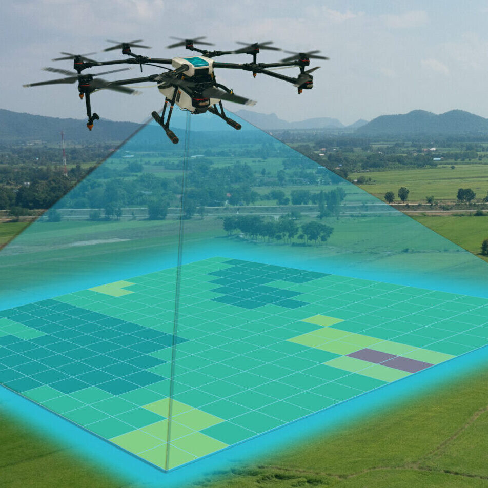 Drone undertaking survey work for heritage services